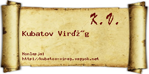 Kubatov Virág névjegykártya